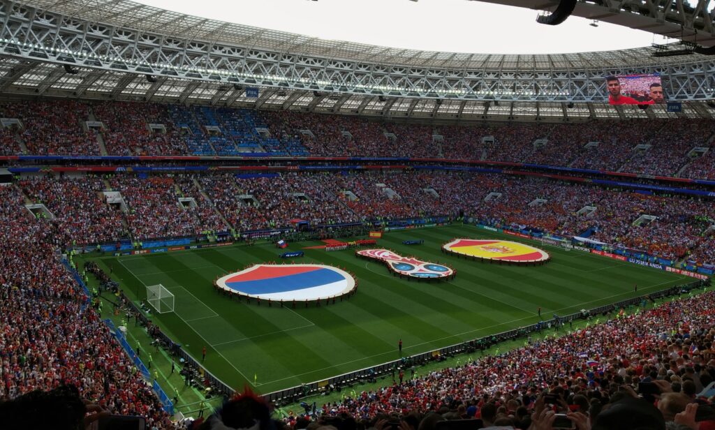 emerging view of the fifa-icc-crowd in the ground